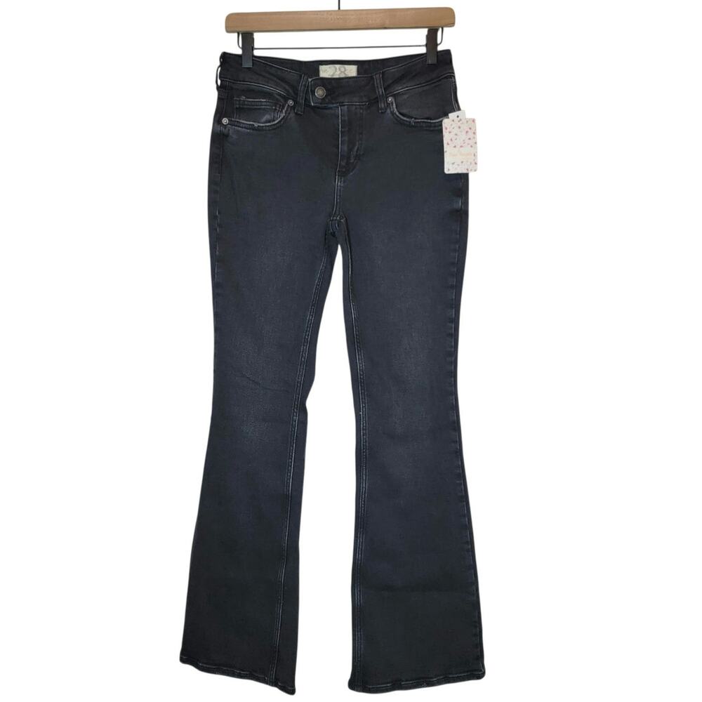 Free People We the Free Heirloom Bootcut Jeans Mid Rise Black Magic 28 NWT